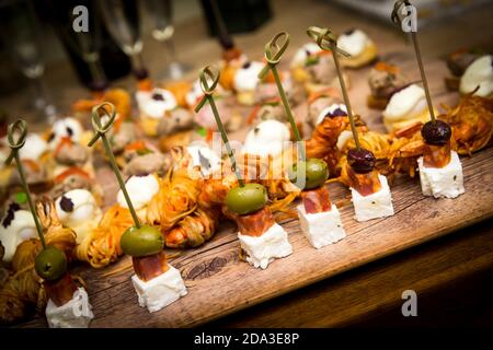 Buffet Fingerfood auf einer Party. Stockfoto