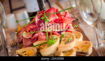 Buffet Fingerfood auf einer Party. Stockfoto