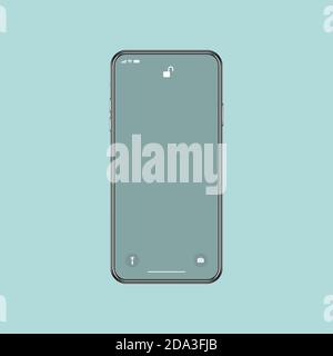 Modell eines modernen Smartphones, Gadget. 3D-Rendering. Vektorgrafik Stock Vektor