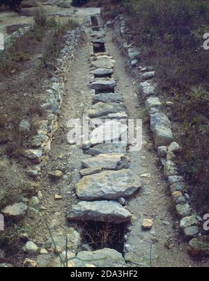 RUINAS DE LA VILLA ROMANA DE MUNTS - SIGLO I. ORT: VILLA DE MUNTS. Altafulla. TARRAGONA. SPANIEN. Stockfoto