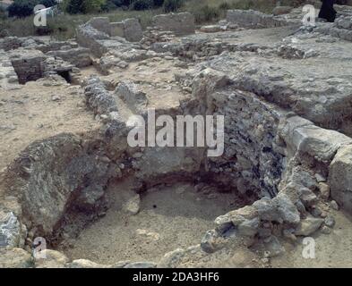 RUINAS DE LA VILLA ROMANA DE MUNTS - SIGLO I. ORT: VILLA DE MUNTS. Altafulla. TARRAGONA. SPANIEN. Stockfoto