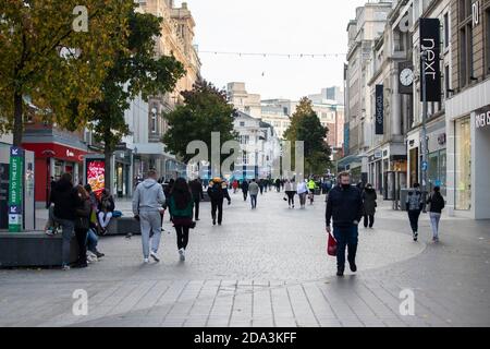 © lizenziert für London News Pictures. 06/11/2020. Liverpool, Großbritannien. Liverpool Stadtzentrum, wie das Land in Lockdown weiter. Foto: Kerry Elswort Stockfoto