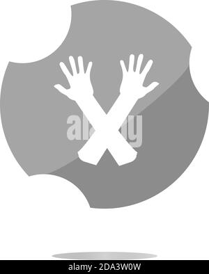 Web-Taste Hand-Symbol . Flaches Schild auf weißem Hintergrund isoliert Stockfoto