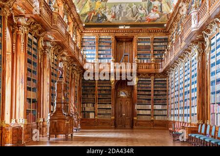 Kloster Strahov in Prag, philosophischer Saal der Bibliothek Stockfoto