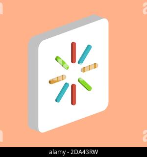 Einfaches Vektorsymbol wird geladen. Illustration Symbol Design Vorlage für Web mobile UI-Element. Perfekte Farbe isometrisches Piktogramm auf 3d weißen Quadrat. Loadi Stock Vektor