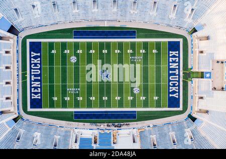 Lexington, Kentucky, 25. Juli 2020: Luftaufnahme des Kroger Field Fußballstadions der University of Kentucky in Lexington, Kentucky Stockfoto