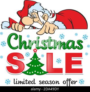 Weihnachten Verkauf Saison Design Vorlage Label. Abbildung, Vektor Stock Vektor