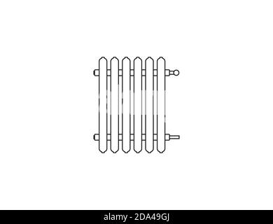 Heizkörper, Heizungssymbol auf weißem Hintergrund. Vektorgrafik. Stock Vektor