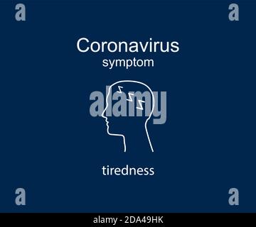 Coronavirus Symptom, Müdigkeit, covid-19. Vektorgrafik, flach. Stock Vektor