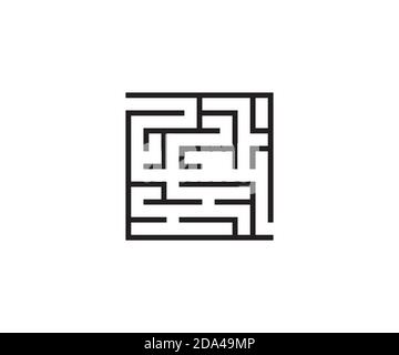 Labyrinth, Labyrinth, Strategie-Symbol. Vektorgrafik, flach. Stock Vektor