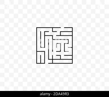 Labyrinth, Labyrinth, Strategie-Symbol auf transparentem Hintergrund. Vektorgrafik. Stock Vektor