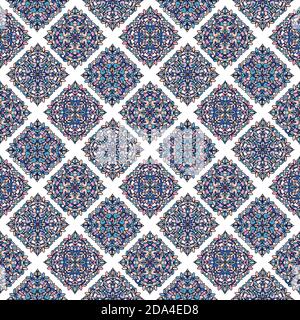 Nahtloses Streifenmuster. Florale Tapete. Farbenfrohe Zierbordüre mit stilisierten Blumen und Paisley. Design für Bezug, Stoff, Textil, Verpackung Stock Vektor