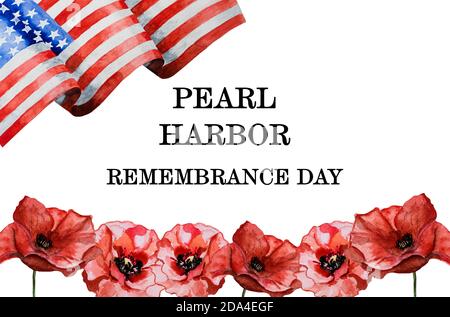 Pearl Harbor Remembrance Day. Grußbeschriftung. Nationalfeiertag Stockfoto