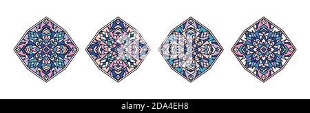 Mandala. Runde Ornament Muster. Vintage Deko-Elemente. Handgezeichnete Hintergrund. Islam, Arabisch, Indisch, Osmanischen Motiven. Stock Vektor