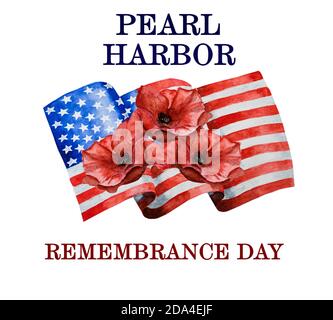Pearl Harbor Remembrance Day. Grußbeschriftung. Nationalfeiertag Stockfoto