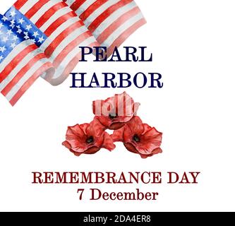 Pearl Harbor Remembrance Day. Grußbeschriftung. Nationalfeiertag Stockfoto