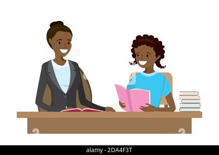 afroamerikanische Frau Lehrer Tutor, Stock Vektor