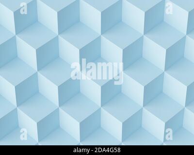 Abstrakt Mosaik blauen Hintergrund mit 3d-Würfel. 3d-Rendering Stockfoto