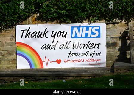 Dankesbotschaft an NHS und Key Workers UK Stockfoto