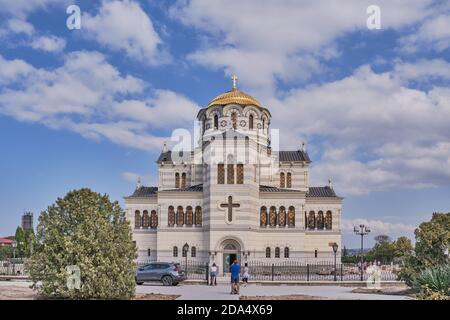 Sewastopol, Russland - 25. September 2020: Die Russisch-Orthodoxe Sankt-Wladimir-Kathedrale, Chersonesus Taurica, Sewastopol, Krim-Halbinsel. 1891 Stockfoto