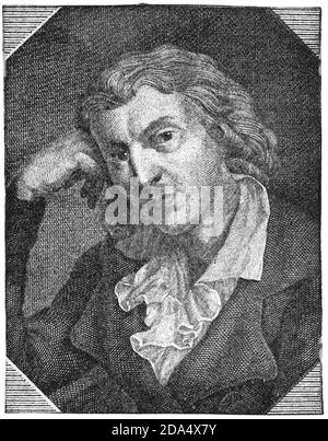 Porträt von Friedrich Schiller - ein deutscher Dichter, Philosoph, Arzt, Historiker und Dramatiker. Illustration des 19. Jahrhunderts. Weißer Hintergrund. Stockfoto