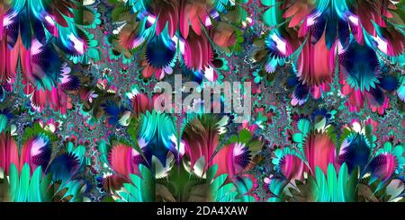 Abstrakter fraktaler Hintergrund mit mehreren Farben - Illustration Stockfoto