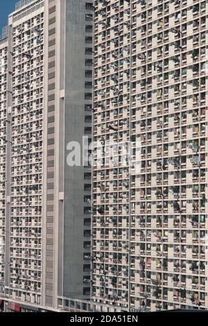 Apartmentblock, Hongkong, 80er Jahre Stockfoto