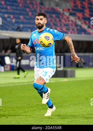 Bologna, Italien. November 2020. Elseid Hysaj (Napoli) während Bologna Calcio vs SSC Napoli, italienische Fußballserie EIN Spiel in Bologna, Italien, November 08 2020 Kredit: Unabhängige Fotoagentur/Alamy Live Nachrichten Stockfoto