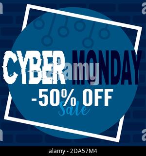 Cyber monday-Poster. Sonderangebot und Verkauf - Vector Stock Vektor
