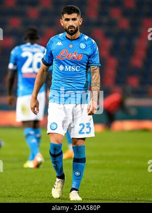 Bologna, Italien. November 2020. Bologna, Italien, Dall'Ara Stadion, 08 Nov 2020, Elseid Hysaj (Napoli) während Bologna Calcio gegen SSC Napoli - Italienisches Fußballspiel Serie A - Credit: LM/Ettore Griffoni Credit: Ettore Griffoni/LPS/ZUMA Wire/Alamy Live News Stockfoto