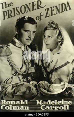 RONALD COLMAN und MADELEINE CARROLL in THE PRISONER OF ZENDA 1937 Regisseur JOHN CROMWELL Roman Anthony Hope Drehbuch John L. Balderston Musik Alfred Newman Kostüme Ernest Dryden Regie Lyle R. Wheeler Produzent David O. Selznick Selznick International Pictures / United Artists Stockfoto