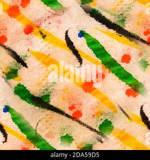 Nahtlose schmutzige Kunst. Moderne Kunst. Trendige Krawatte Farbmuster. Pinselstriche von Farbe. Abstrakte moderne Kunst. Aquarell abstrakte künstlerische Tapete. Brig Stockfoto