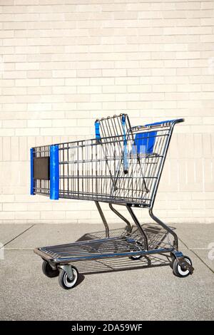Verlassene Warenkorb, Trolley, Metall und Kunststoff Stockfoto