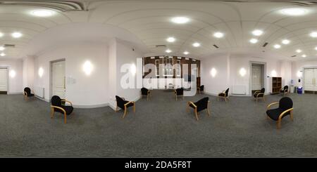 360 Grad Panorama Ansicht von 360-Grad-Panoramafugel-Foto, das das Innere des zeigt Historisches Rathaus von Leeds