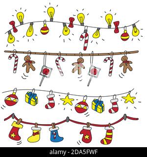 Gruß mit einem Zuckerrohr mit Weihnachten Stock Vektor