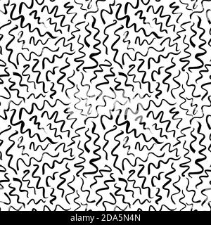 Gewellte und gewellte Pinselstriche nahtloses Muster Stock Vektor