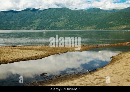 Tiefer See Teletskoe im Altai im Sommer Stockfoto