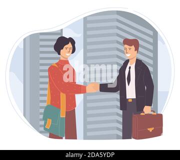 Geschäftspartner schütteln Hände auf Meeting-Vektor Stock Vektor