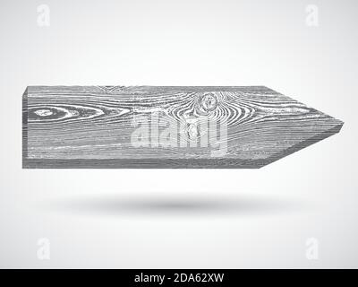 Holzpfeilbrett. Realistisches Holzbrett. Vektorstruktur. Pfeil für die Herstellung von Logos, Symbole für Ihr Design Stock Vektor