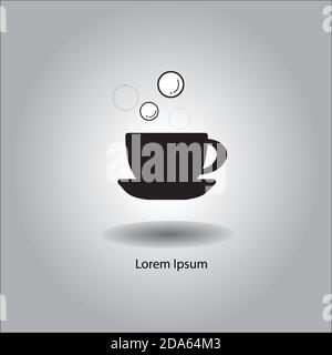 Abbildung Vektor Kaffeetasse Symbol mit Seifenblase Stock Vektor