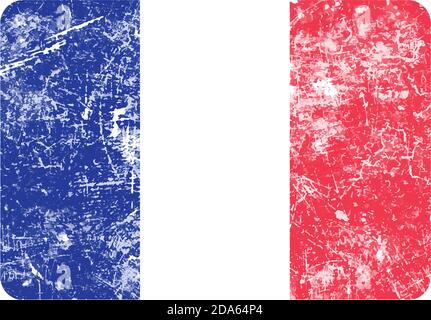 Illustration Vektor Grunge Stempel Flagge von Frankreich Land. Stock Vektor