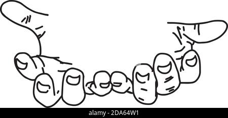 Illustration Vektor doodles Hand gezeichnet menschliche Hand mit Raum, dass Du kannst alles anziehen Stock Vektor