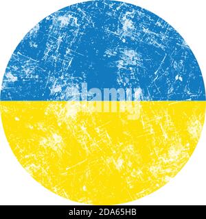 Illustration Vektor Grunge Stempel runde Flagge der ukraine Land Stock Vektor