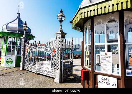 Garth Pier ist ein Grade-II-gelistetes Gebäude in Bangor, Gwynedd, Wales. Mit 1,500 Fuß Länge ist es der zweitlängste Pier in Wales, Bangor Pier, Stockfoto