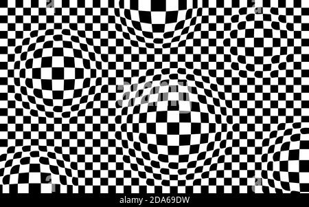 Optische Täuschung - parallele Linien aus Schwarz und Weiß Kopfkissen EPS10 Vektorgrafik Stock Vektor