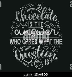 Chocolate Hand Lettering Kreide Zitat. Weihnachten Winter Wort Komposition. Vektor Design Elemente für T-Shirts, Tasche, Poster, Karte, Aufkleber und Menü Stock Vektor