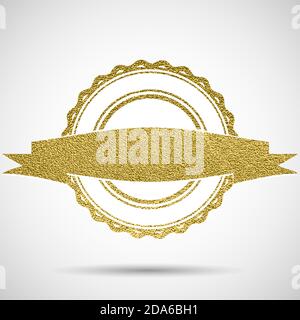 Leeres goldenes Etikett. Vektorstempel ohne Text. Goldstempel . Grunge Gummistruktur Stock Vektor