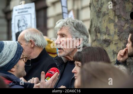 Roger Waters, der englische Musiker und Singer/Songwriter im Februar 2020 im Zentrum Londons. Stockfoto