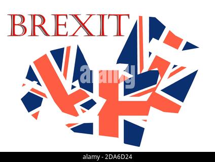 Zerstörte Union Jack, Brexit Stockfoto