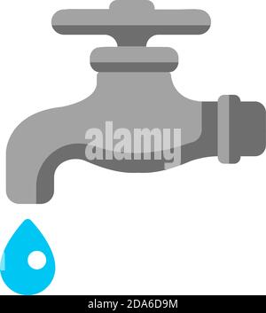 Wasserwerk / Wasserhahn / Wasserhahn Symbol Illustration Stock Vektor